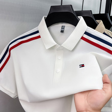 �������״�ɫ���䷭��POLO���������д���T����˿����͸��������