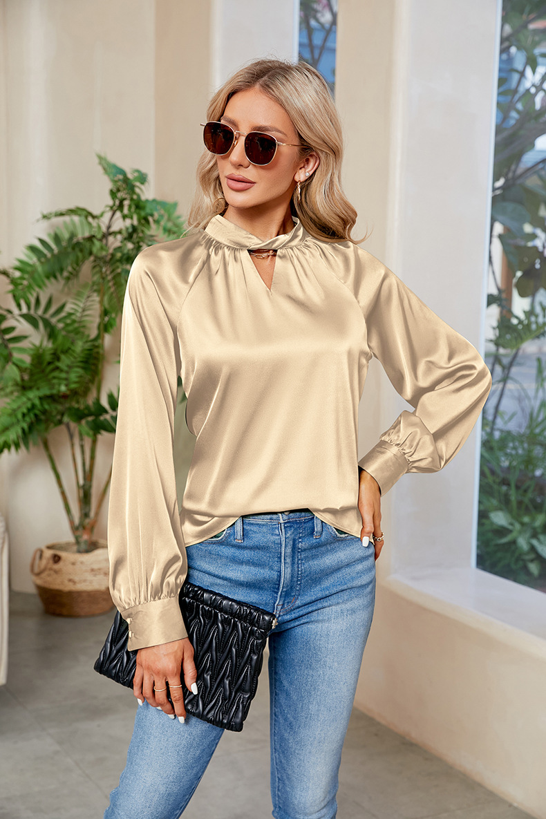 Women's Blouse Long Sleeve Blouses Elegant Solid Color display picture 6
