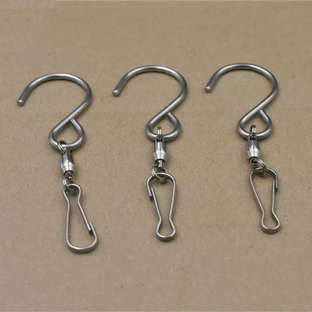 C跨境专供工艺风旋挂钩/金属风转吊钩广告牌转钩不锈钢轴承小挂钩