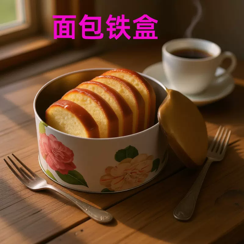 橙色糖饼铁盒雪花酥巧克力脆脆铁罐包装金属烘焙空盒可印logo