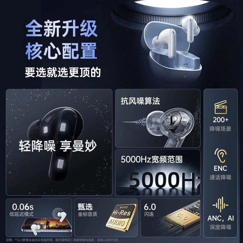 金运 New i50 active noise cancellation Bluetooth headset wireless in-ear high-quality sports running suitable for Apple
