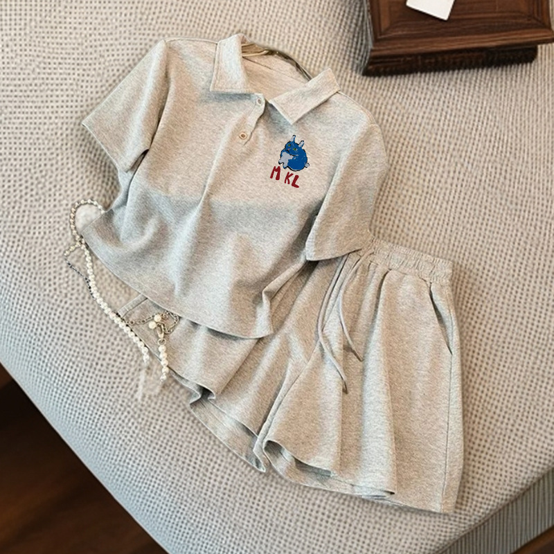 女童夏装套装2025新款时髦小女孩运动衣服儿童夏季时尚短袖两件套