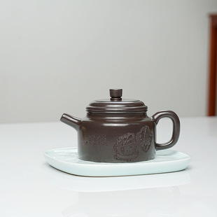 Direct Supply from Dezhong Pot Manufacturer: Yixing Original Mineral Da Hong Pao Purple Clay Teapot, Fully Handmade Black Clay Tea Pot for Wholesale