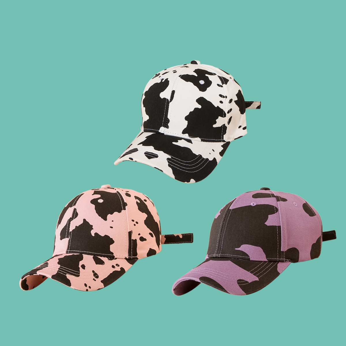 Linda Gorra Con Estampado De Vaca Con Sombrilla display picture 13