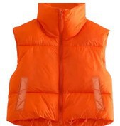 Chaleco de algodón de estilo europeo y americano Chaleco de invierno de las mujeres Chaleco de algodón engrosado chaleco sin mangas de pan
