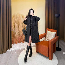 秋冬新款菱格纹风衣女三宅褶皱简约时尚气质通勤宽松显瘦开衫外套