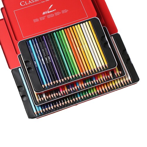 Giorgione colored pencil set oil-based 72-color iron box professional art painting 120-color water-soluble colored lead 4