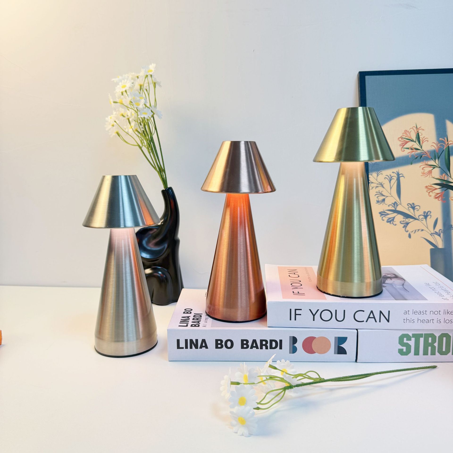 Transfronterizos sencillos lujosos lámparas de escritorio led dormitorio cabecera comedor bar atmósfera creativa decoración toque lámpara de noche image 3