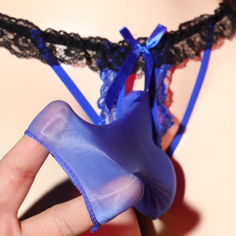 Ropa interior japonesa sexy de los hombres en forma de T encaje seductor transparente JJ conjunto sexy Pantalones de mujer falsos más ropa interior de color de tamaño