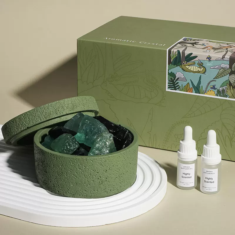 厂家冰岛苔原天然香薰晶石扩香石水晶石无火香薰精油礼盒加工定制