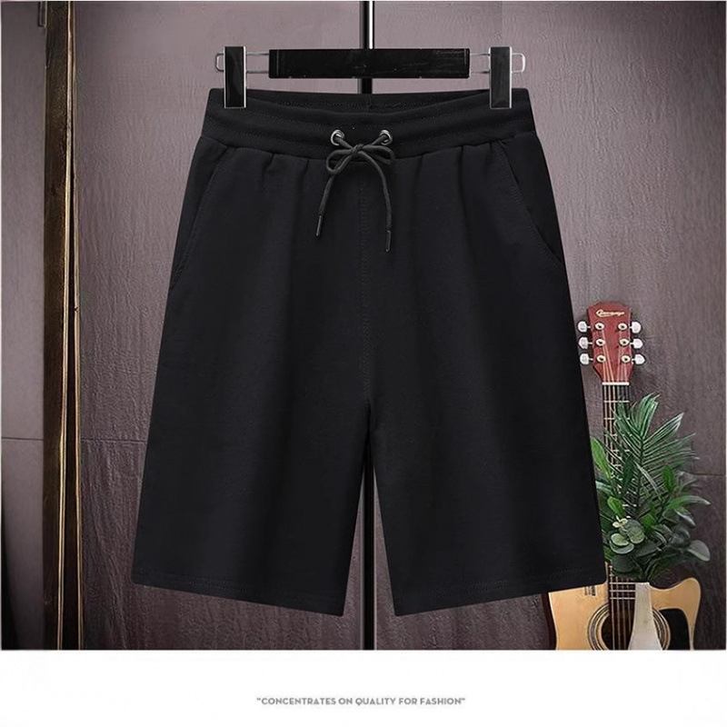 Heavy Knit Shorts Men Japanese Retro Cotton Distressed Lazy Elastic Waist Sports Loose Casual Five-Point Shorts Men