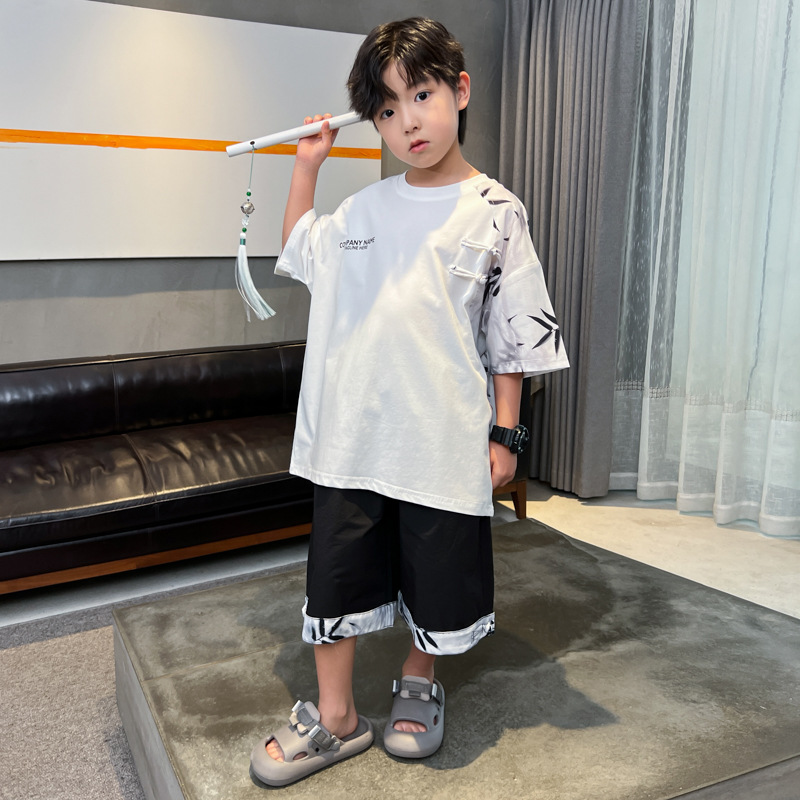 Jungen Sommer Set Kurzarm Freizeit Outfit Im Modernen Stil_voghion.com