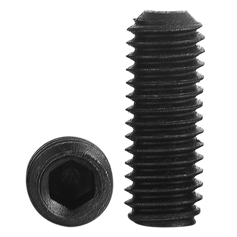 12.9级英制机米螺丝凹端基米紧定螺钉内六角止付无头顶丝3/8 1/4