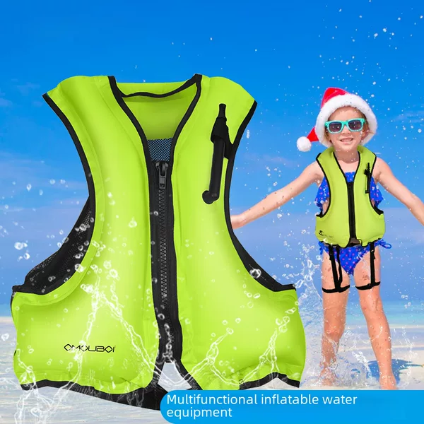 Cross-Border Direct Supply Inflatable Children's Adult Life Jacket Buoyancy Vest Surfing Rafting Swimming Auxiliary Supplies
