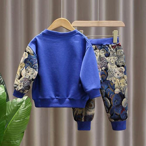 421 Boys Suit Spring and Autumn  New Children's Clothes Trendy Handsome Fashionable Baby Spring Clothes Western Style Children's Clothes