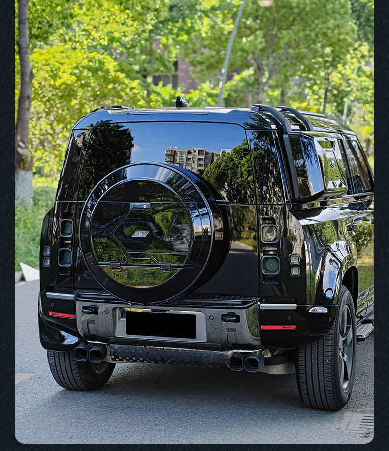 Suitable for the New Land Rover Defender Spare Tire Cover 90/110/130 Rear Tailgate All Black Spare Tire Cover Spare Tire Shell Modification