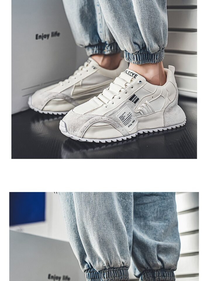Giày thể thao nam sneaker thoáng khí đế cao su gót thấp tăng chiều cao — C681 màu trắng, C681 màu xanh lá, C681 màu đen chi tiết 12