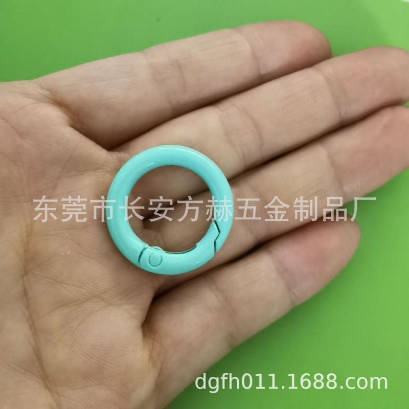 カラー金属オープンサークル焼付塗装亜鉛合金スプリングサークルカードサークルブックサークルカラースプリングバックル外径24mm|undefined