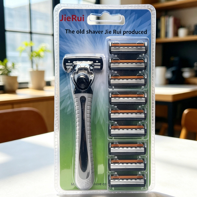 Foreign Trade Supply Three-Layer Razor Blades 3-Layer Traditional Manual Razor Men's Shaving Razor 1 Handle 9 Blades Foreign Trade Supply Three-Layer Razor Blades 3-Layer Traditional Manual Razor Men's Shaving Razor 1 Handle 9 Blades