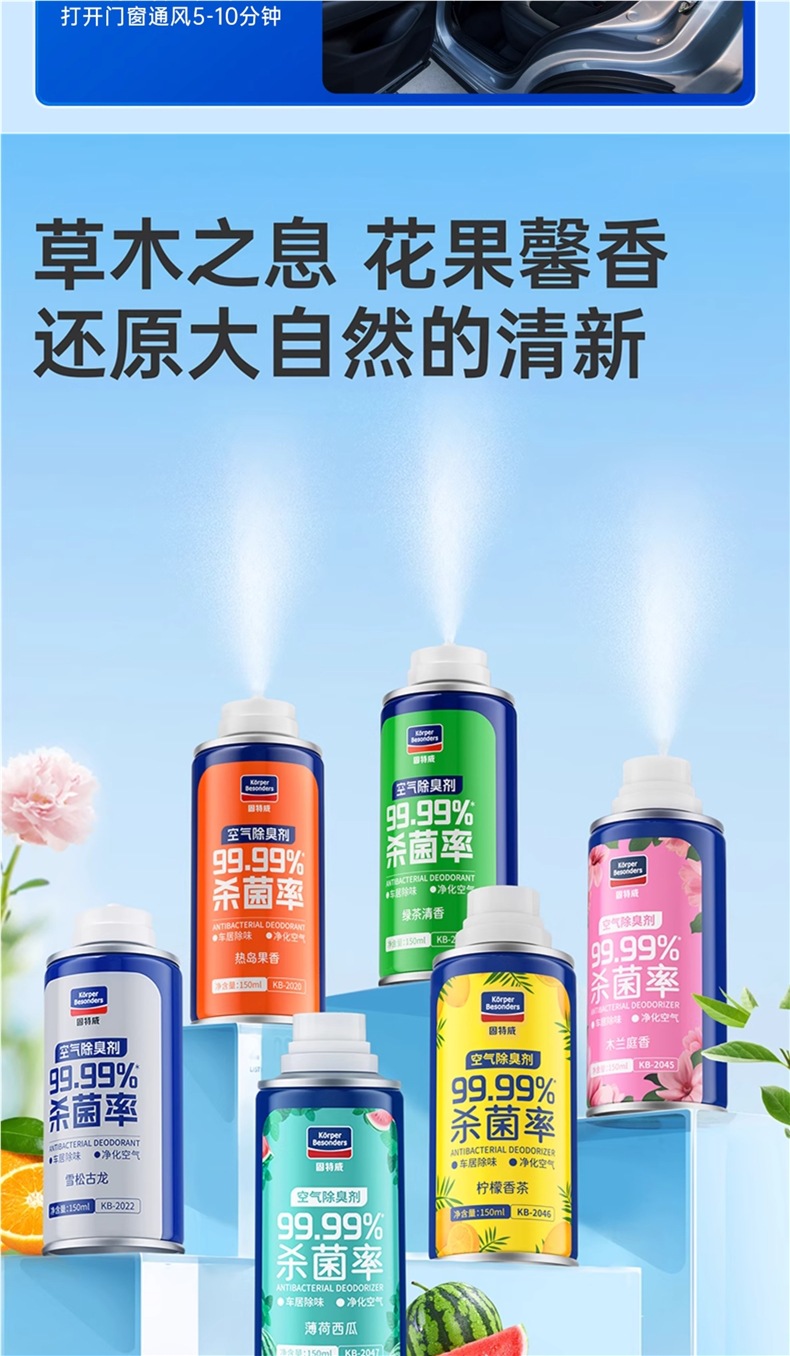 Goodway Car Odor Removal Car Air Conditioner Deodorization Sterilization Air Purification Artifact Deodorizing Freshener Car