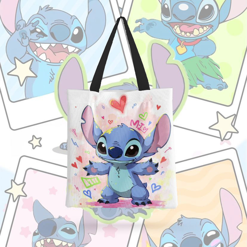 Bolsa de lona impresa de dibujos animados, bolsas de hombro, bolsas plegables, bolsas de mano, bolsas de compras, Amazon, comercio exterior