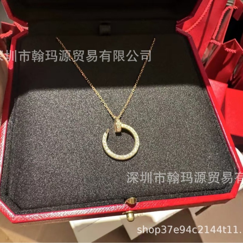 s925 スターリングシルバーカードネイルネックレスハイバージョン CNC ヘッドとテールフルダイヤモンドペンダント鎖骨チェーン女性のための工場直販|undefined