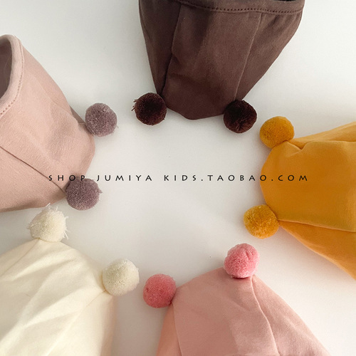 Cute and cute ~ ins Korean baby hat spring and autumn thin cotton 0-6 month old baby boy autumn ear protection hat