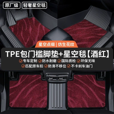 Universal Foot Pad — floor mats, custom-fit for all - double-layer-wine-red-starry-sky-blanket-tpe-doorstep-floor-mat