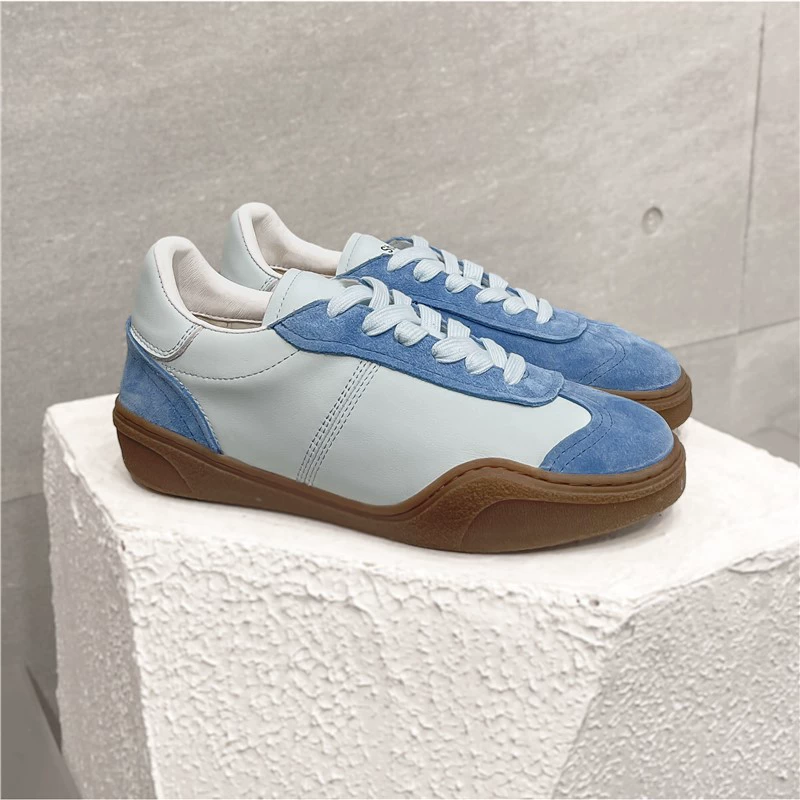 2025 новая модель разработки оптом без маркировки ретро толстоподошвенные немецкие тренировочные кроссовки для женщин из натуральной кожи кроссовки Forrest Gump весна-осень интернет-знаменитости универсальные