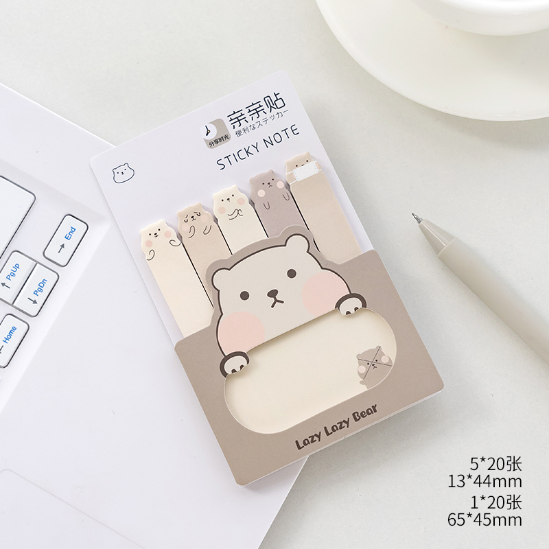 Dibujos animados lindo animal índice beso pegatinas mini etiquetado clasificación conveniente marcador expansión pegatinas notas adhesivas