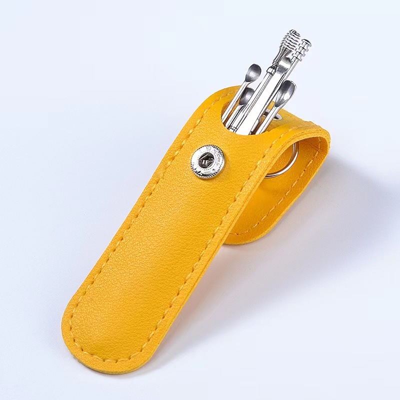 Juego de limpiadores de oídos portátiles en existencia, juego de 6 piezas, limpiadores de oídos con resorte en espiral para el hogar, herramientas para limpiar los oídos.