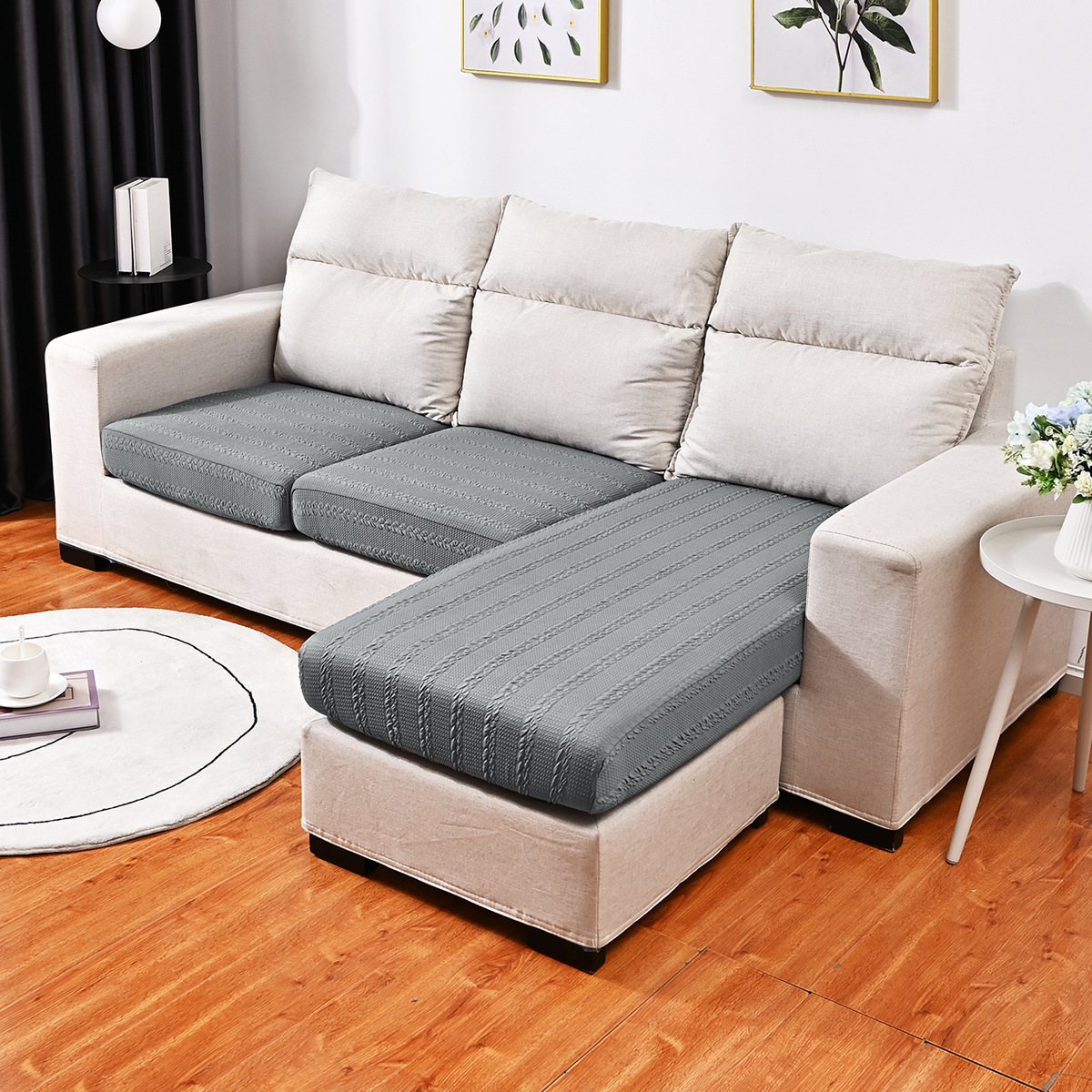 Amazon transfronterizo elástico jacquard pequeño sofá cojín de gazel polvo universal cubierta de sofá en stock