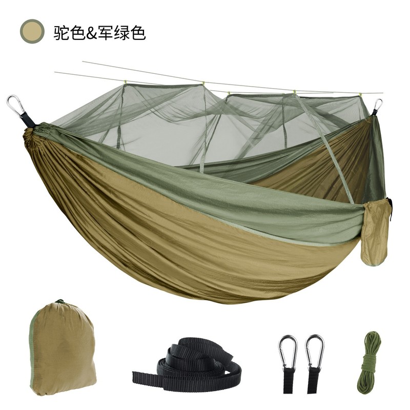 蚊帐吊床户外防蚊露营吊床带蚊帐210T降落伞布加密网纱尼龙吊床|undefined