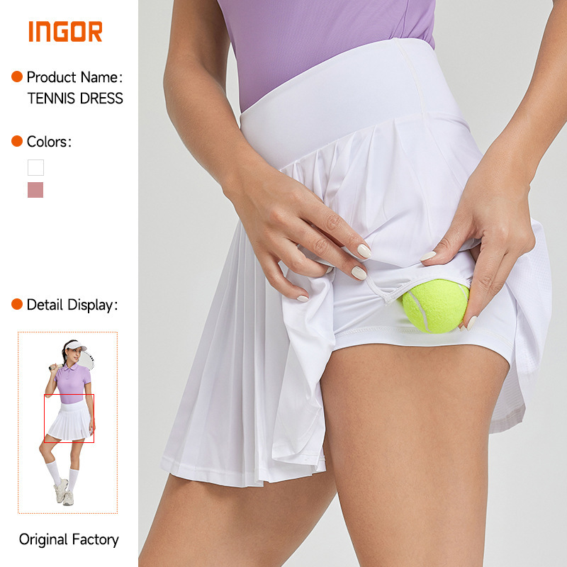 High-grade Quick-drying Pleated Tennis Skirt Anti-light Golf Badminton Shorts Women's Fitness Running Sports Culottes
