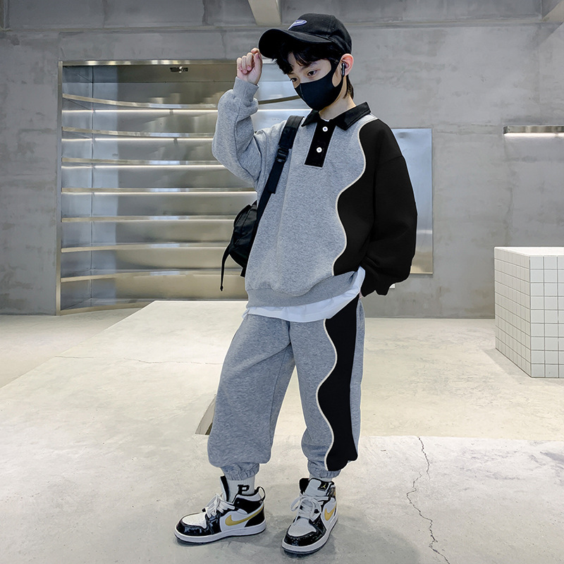 Boys' Set 2023 New Children's Autumn Sweater Sportswear Trendy, Handsome, Pippy, and Handsome Mid sized_voghion.com