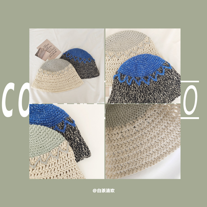 Japanese summer knitted thin breathable beach bucket