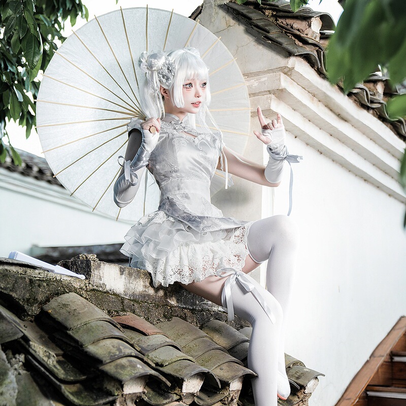 2026 Xiong Doujiang Original Silver Moon Lolita Women's Lolita Apron Pants Dress Daily Outfit 7126 2026 Xiong Doujiang Original Silver Moon Lolita Women's Lolita Apron Pants Dress Daily Outfit 7126