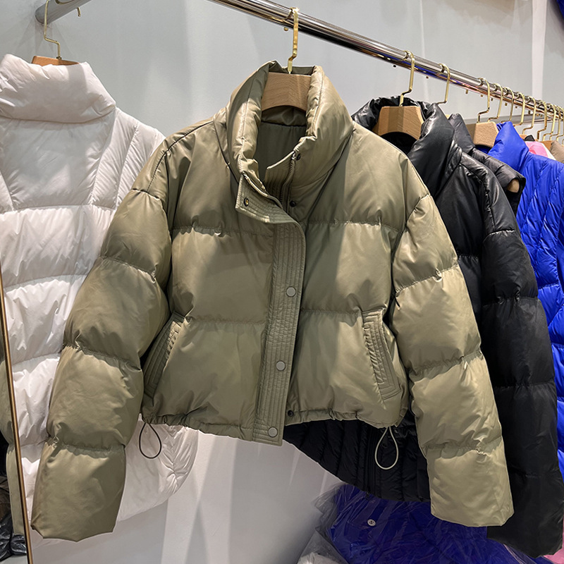 Winter New Wash-free PU leather down jacket women's loose thickened short stand collar small bread coat warm coat Winter New Wash-free PU leather down jacket women's loose thickened short stand collar small bread coat warm coat