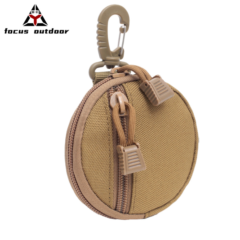 Deportes al aire libre clave colgando bolsa cinturón de accesorios bolsa monedero redondo multi-funcional militar ventilador táctico bolsa de auriculares bolsa