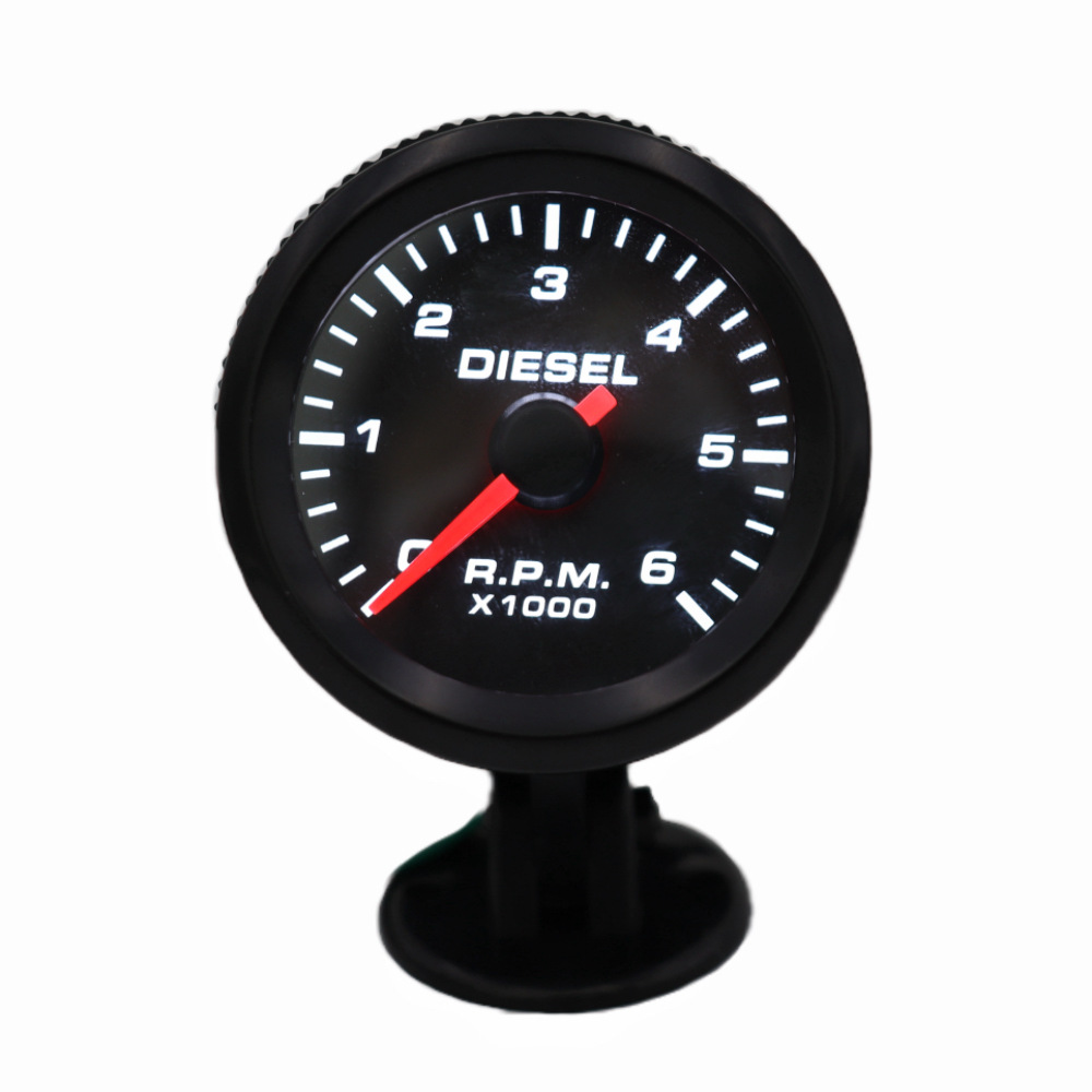 Qìchē 2" 52mm Diesel Tachometer 0-6000RPM 12V Car Meter with Cup (automobile instrument)