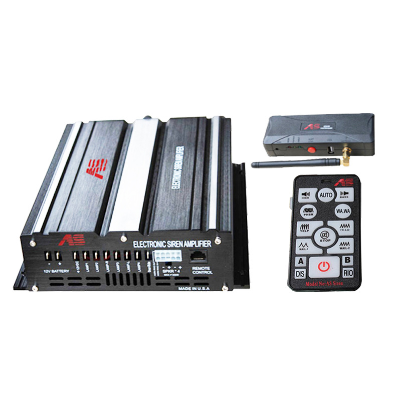 1200W car-mounted wireless alarm amplifier siren car loudspeaker high-pitched horn A10E-2 + black horn