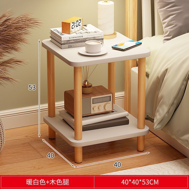 따뜻한 흰색 40*40*53 단단한 나무 다리 더블 레이어 모델