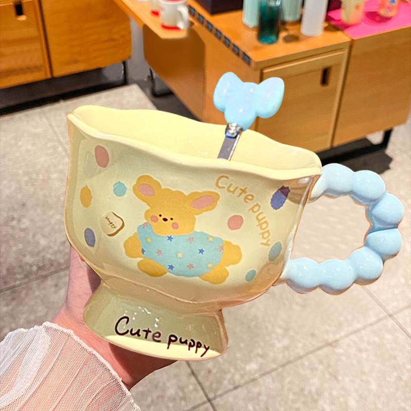 Cute pup dog cup + exclusive spoon / 401-500ml