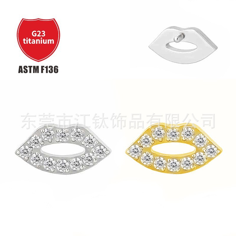 Pointed titanium steel lip stud product view