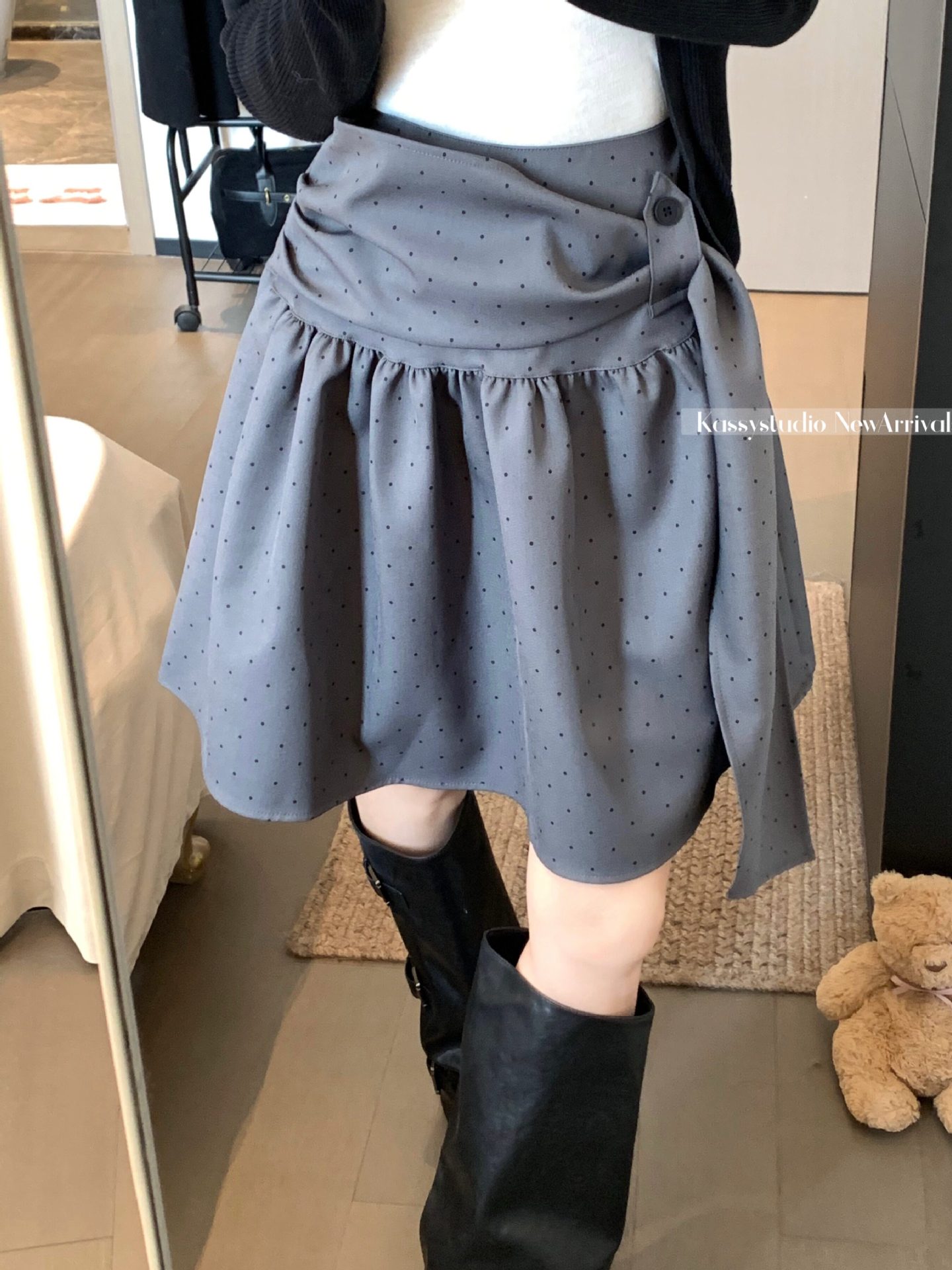 Design summer skirt, trend of season, high waist, loose fit, A-line
