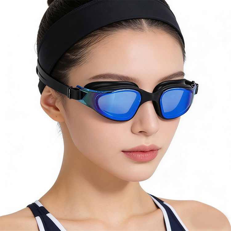 Factory New Swimming Goggles Large Frame One-Piece Silicone Colorful High-Definition Anti-Fog Waterproof Anti-Uv Adult Swimming Goggles