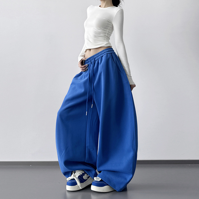 Super Stylish Drawstring Sweatpants for Women 2025 Autumn New Trendy Tall Casual Pants Slimming Floor-Length Drape Sweatpants