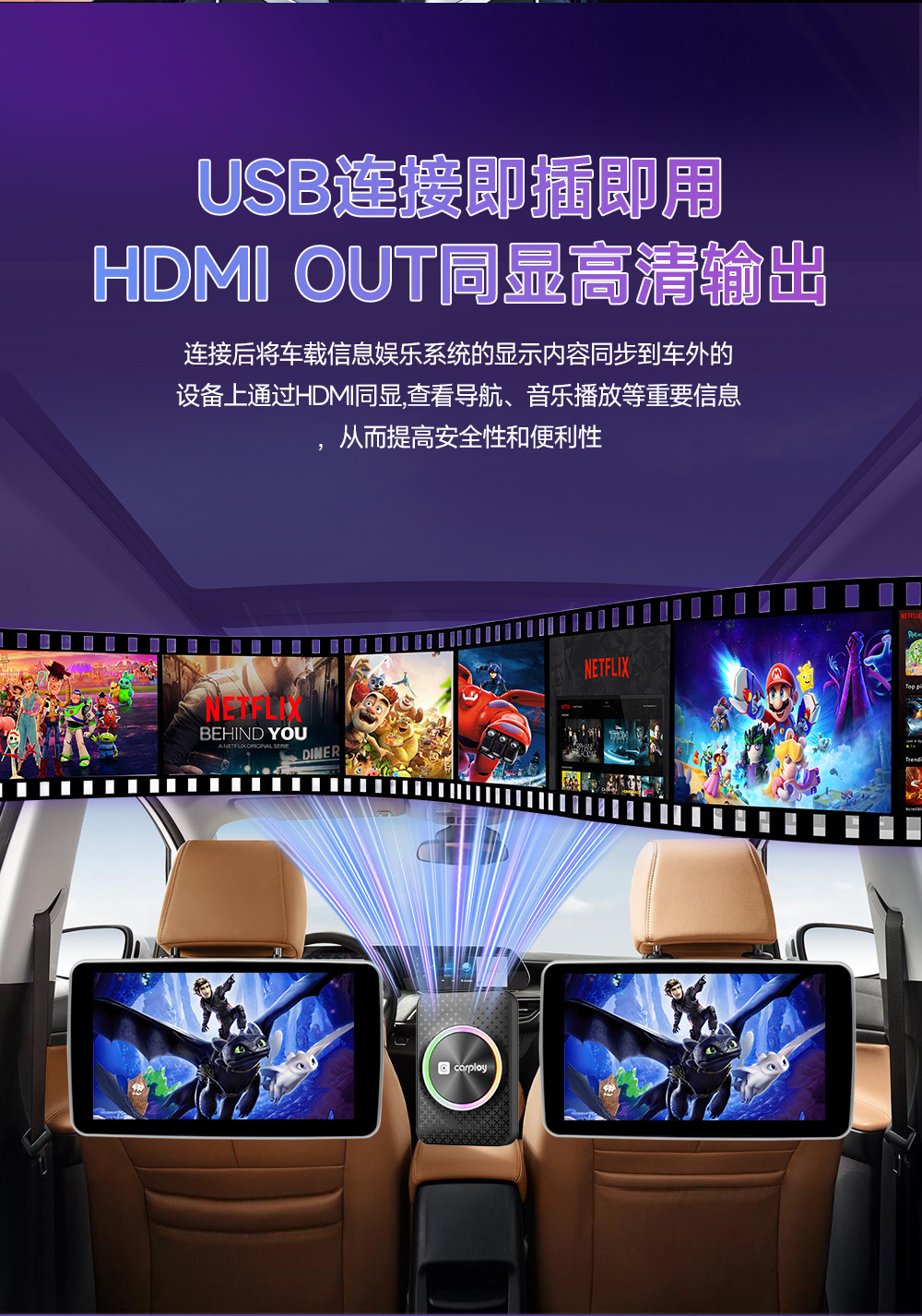 Cross-Border Wired to Wireless Carplay Box 4K Hd with HDMI Output Dual Wifi Can Download Android Apps