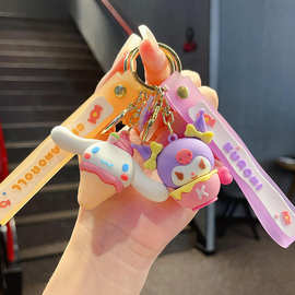 卡通三丽鸥零食钥匙扣创意挂件可爱书包挂饰汽车钥匙链小礼品批发