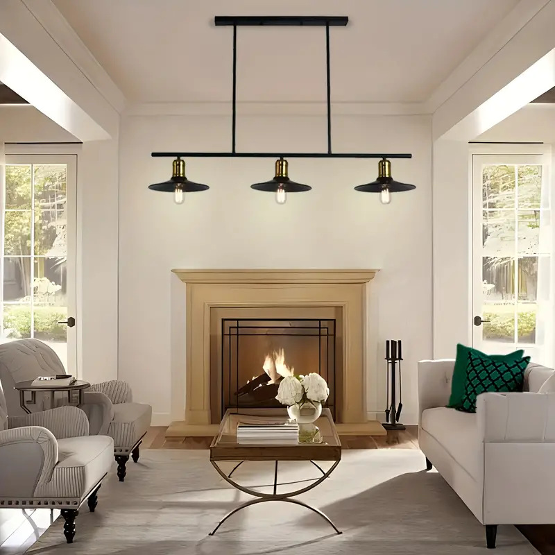 Lámparas Zhongshan retro americanas lámpara de techo iluminación candelabro de hierro forjado candelabro de comedor candelabro de la sala de estar